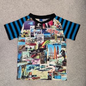 Molo Black-Collar Graphic Surf Print Kids Tee
